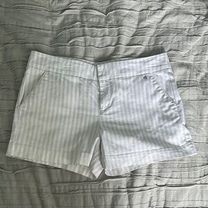 Calvin Klein White and Tan Striped Shorts
